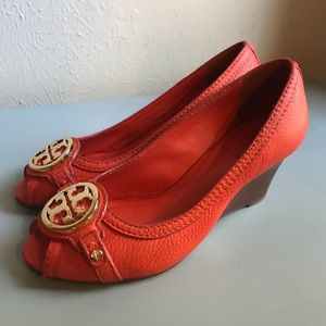 Tory Burch Kara Wedges - Coral Red